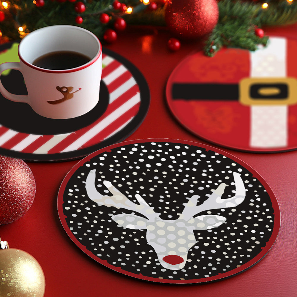 4Pcs Christmas Costumes Coasters Paint by Numbers