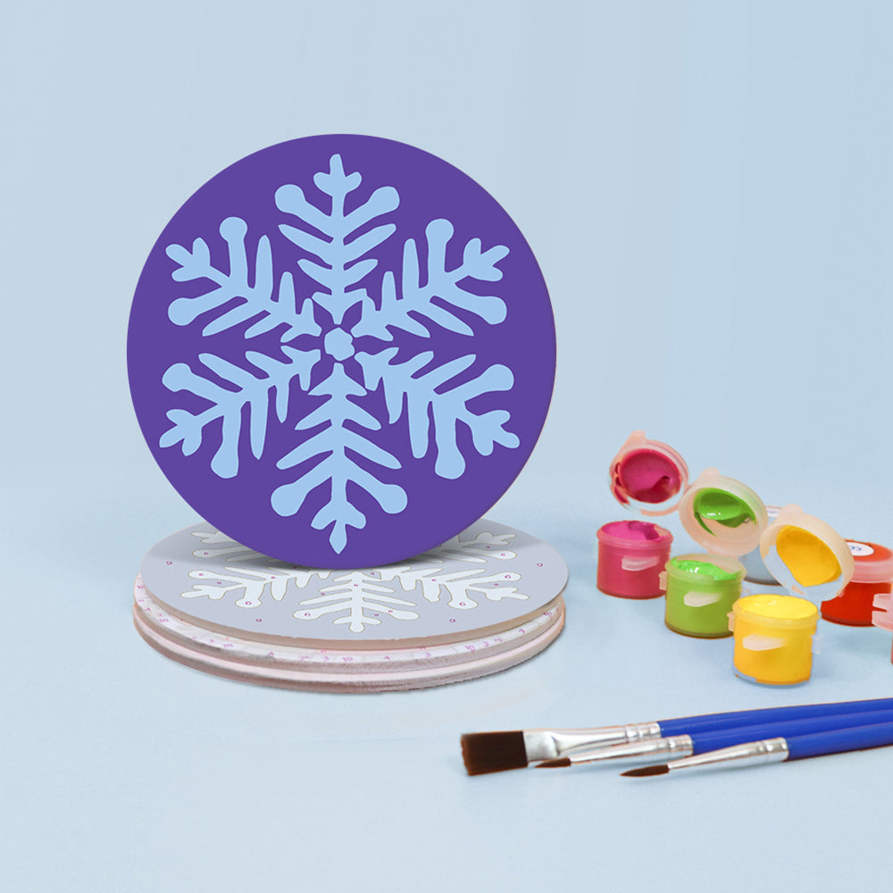 4Pcs Christmas Snowflake Coasters Paint by Numbers