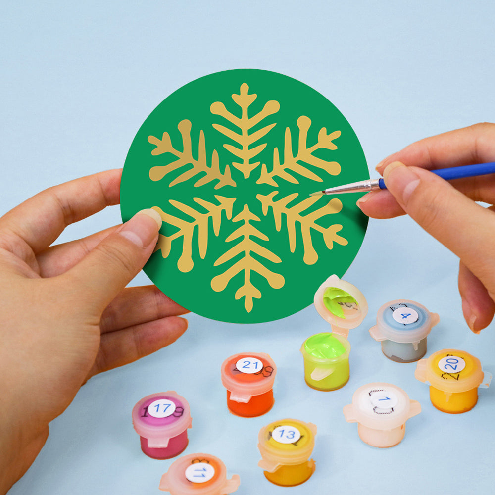 4Pcs Christmas Snowflake Coasters Paint by Numbers