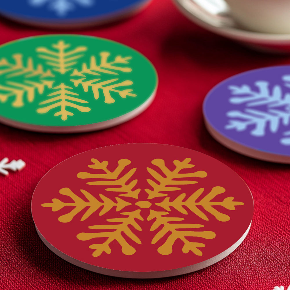 4Pcs Christmas Snowflake Coasters Paint by Numbers
