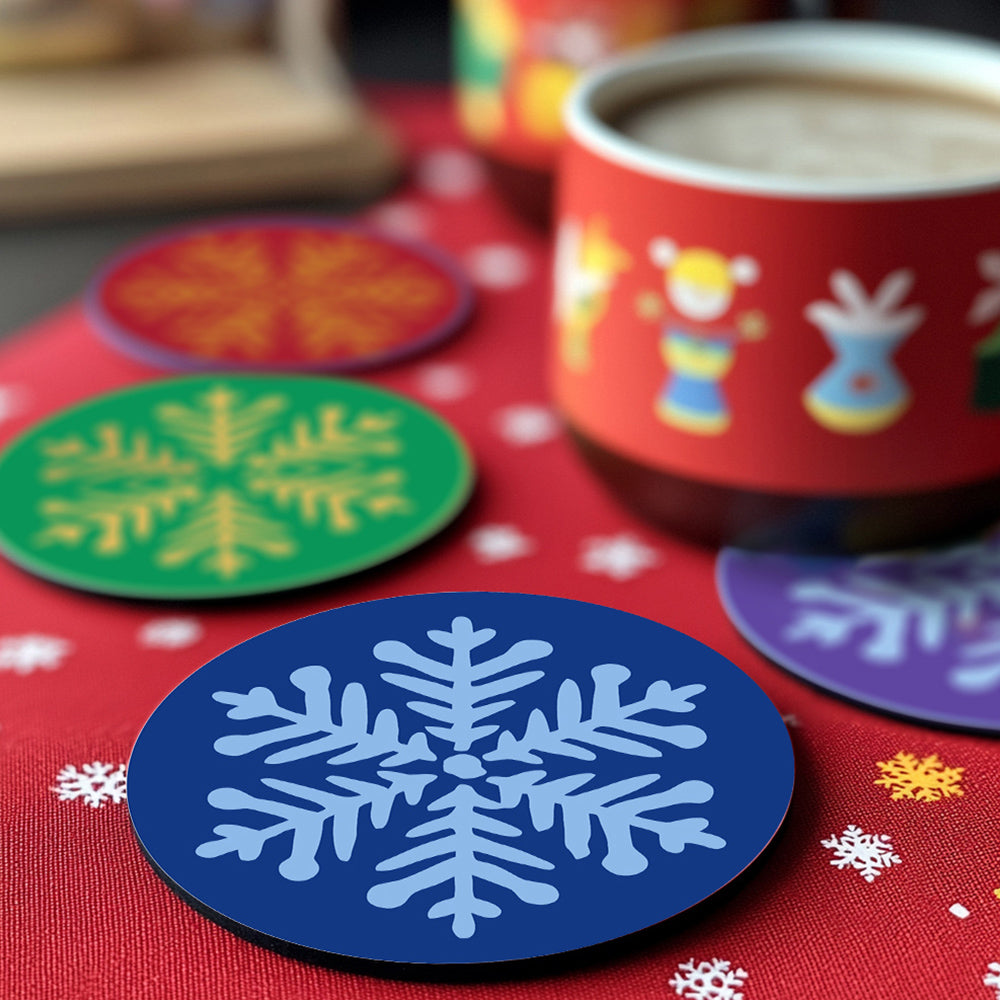 4Pcs Christmas Snowflake Coasters Paint by Numbers