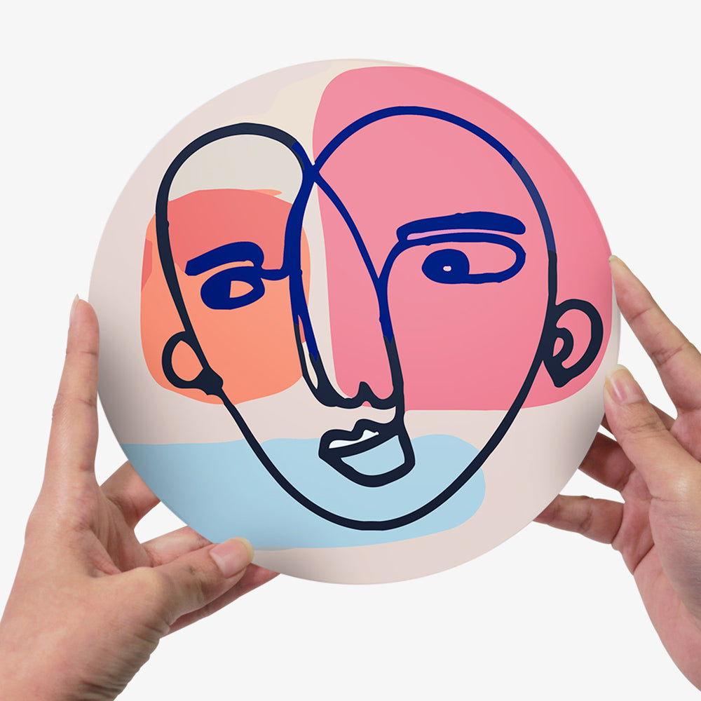 6Pcs Abstract Woman Face Placemats Paint by Numbers