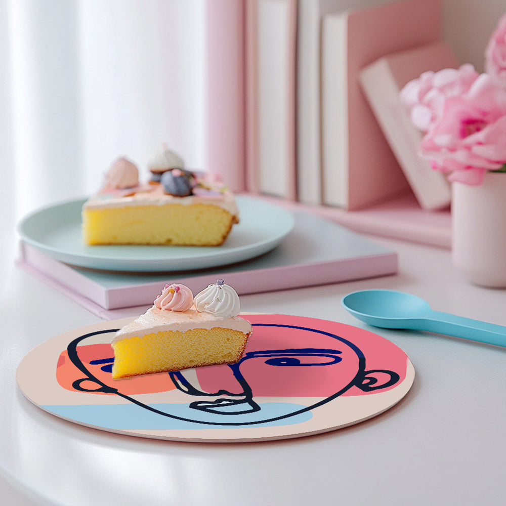 6Pcs Abstract Woman Face Placemats Paint by Numbers