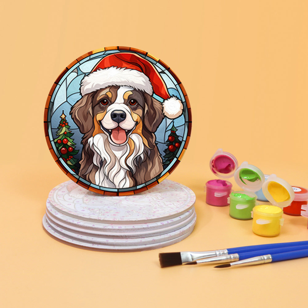 6Pcs Christmas Animal Coasters Paint by Numbers