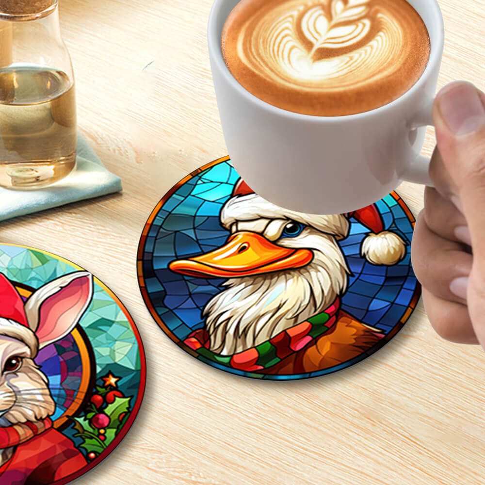 6Pcs Christmas Animal Coasters Paint by Numbers