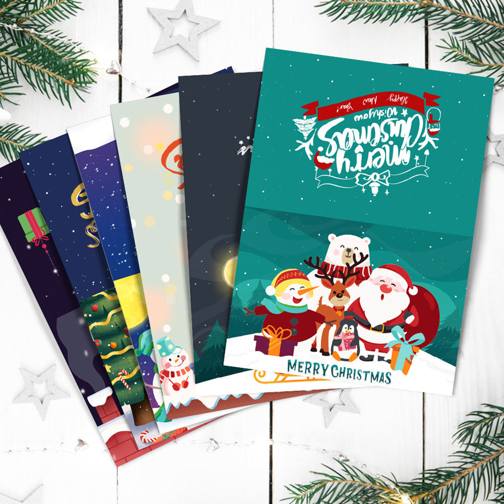 6Pcs Christmas Cards Paint by Numbers | Merry Christmas