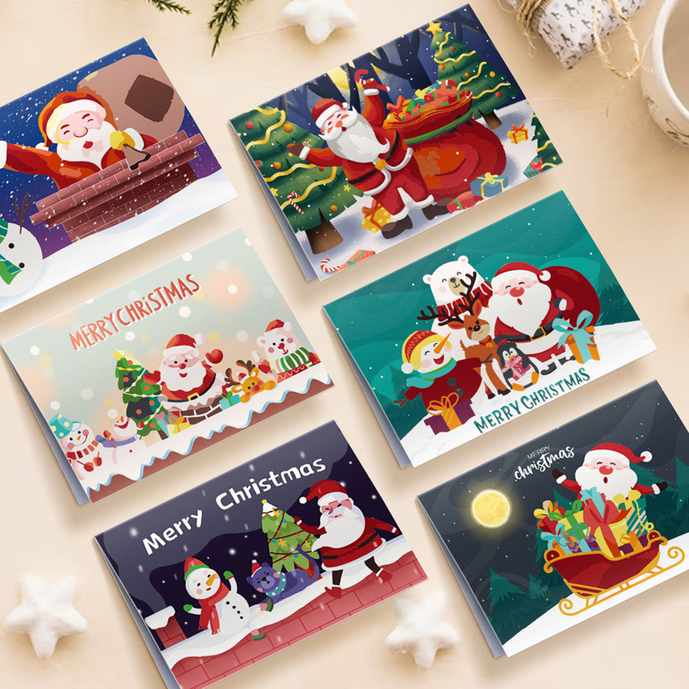 6Pcs Christmas Cards Paint by Numbers | Merry Christmas
