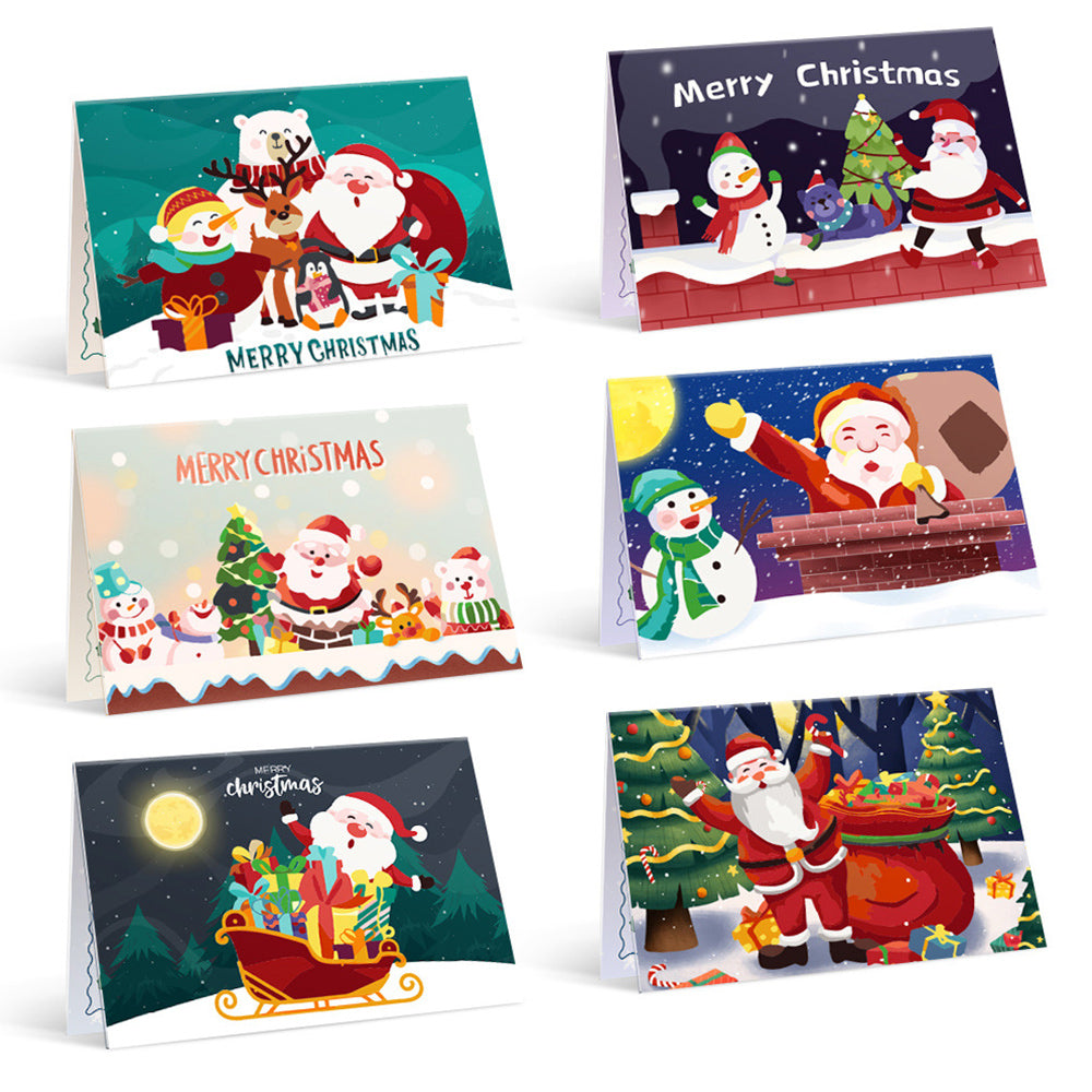 6Pcs Christmas Cards Paint by Numbers | Merry Christmas