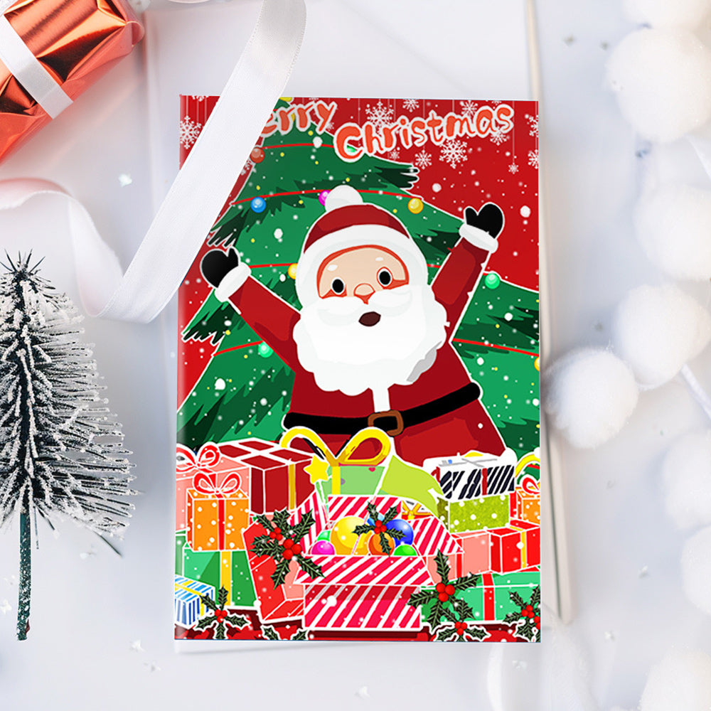 6Pcs Christmas Cards Paint by Numbers | Santa Claus and Christmas Tree