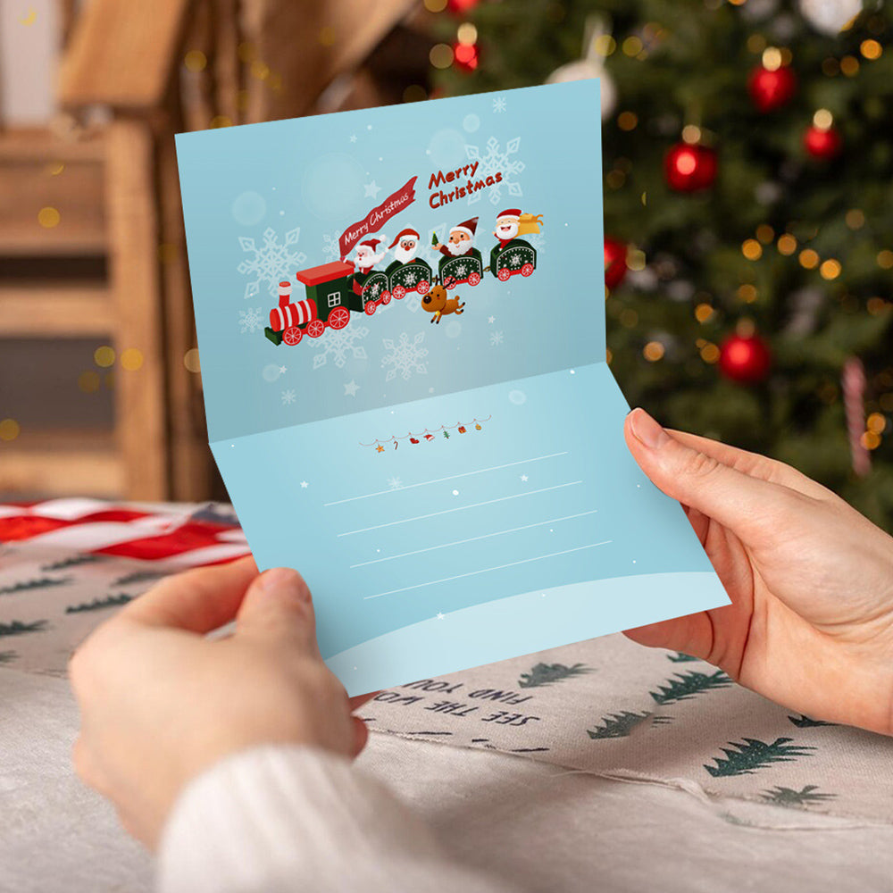 6Pcs Christmas Cards Paint by Numbers | Santa Claus and Snowman