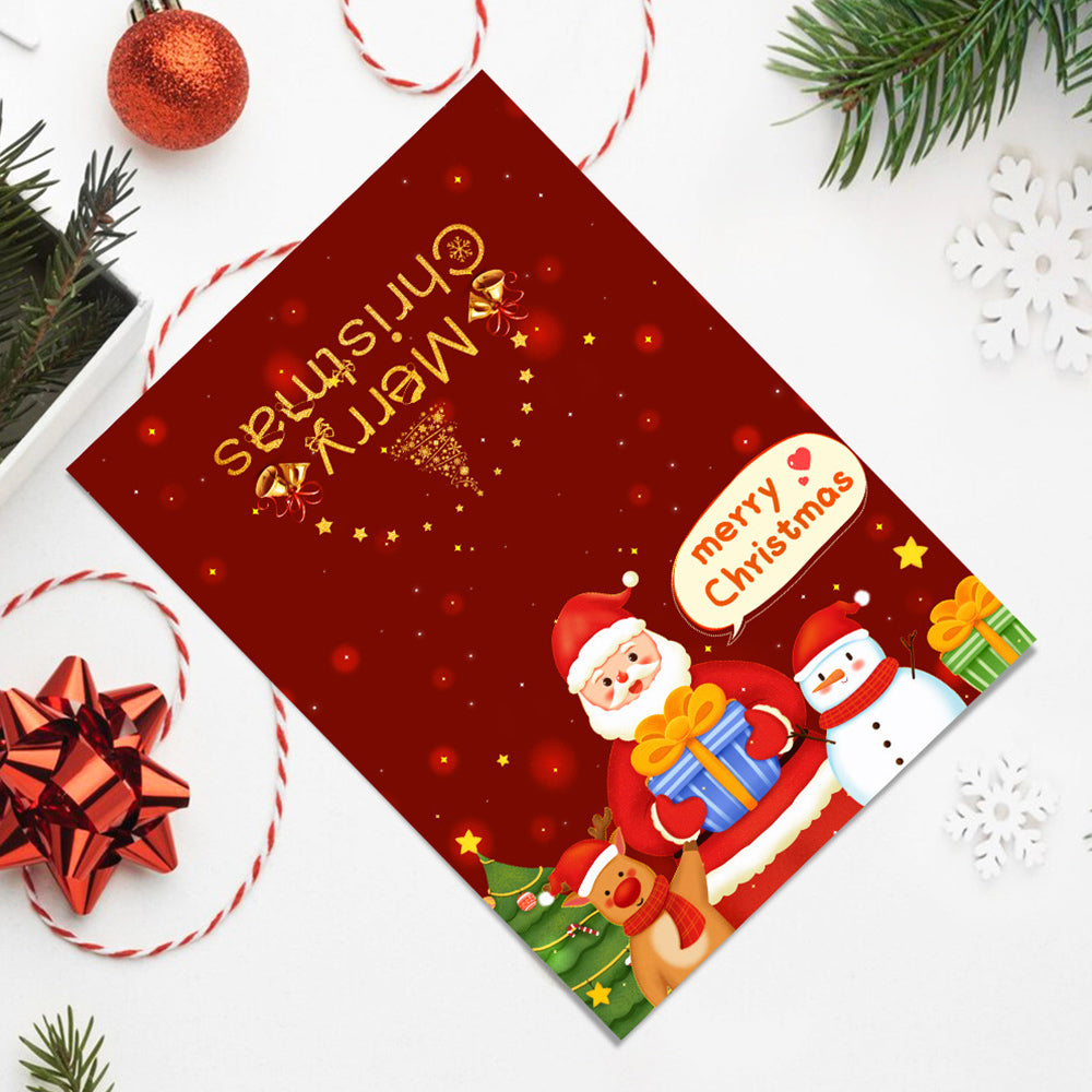 6Pcs Christmas Cards Paint by Numbers | Santa Claus and Snowman