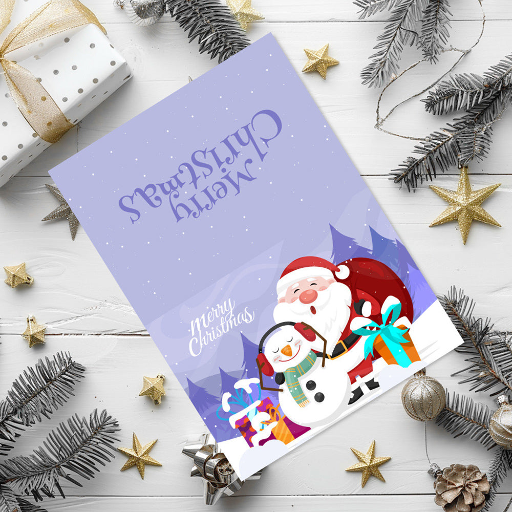 6Pcs Christmas Cards Paint by Numbers | Santa Claus and Snowman