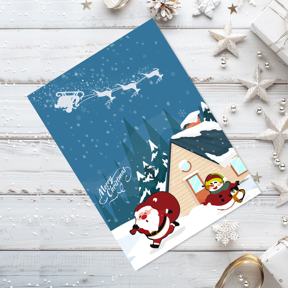 6Pcs Christmas Cards Paint by Numbers | Santa Claus, Penguin and Reindeer