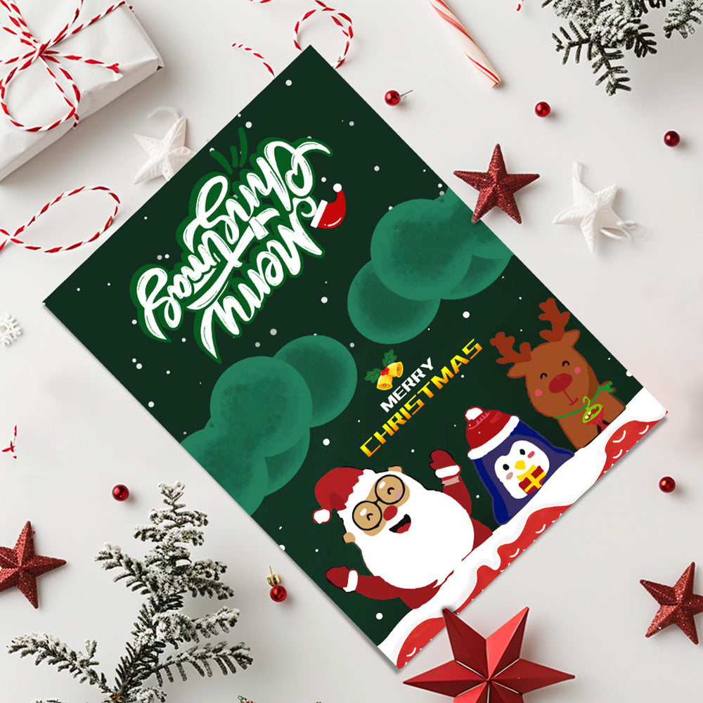 6Pcs Christmas Cards Paint by Numbers | Santa Claus, Penguin and Reindeer