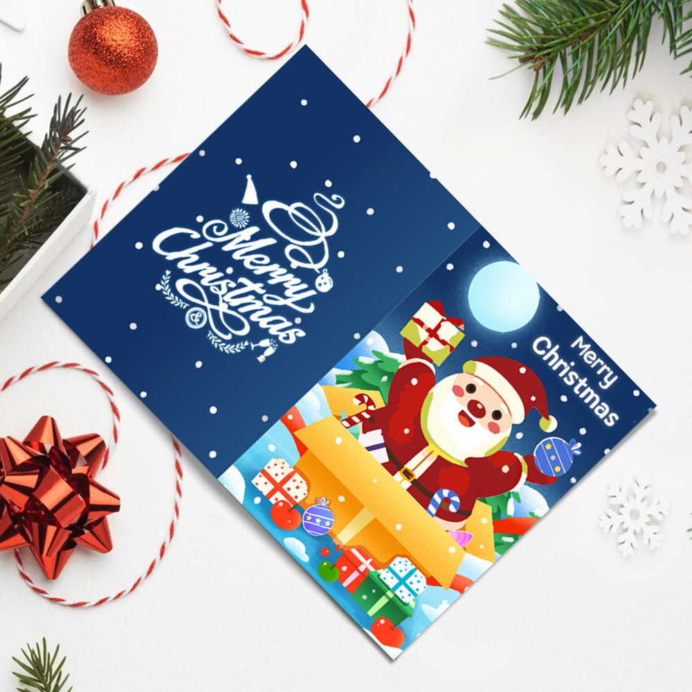 6Pcs Christmas Cards Paint by Numbers | Santa Claus's Gift Package