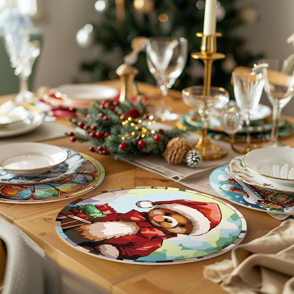 6Pcs Christmas Gingerbread Man Placemats Paint by Numbers