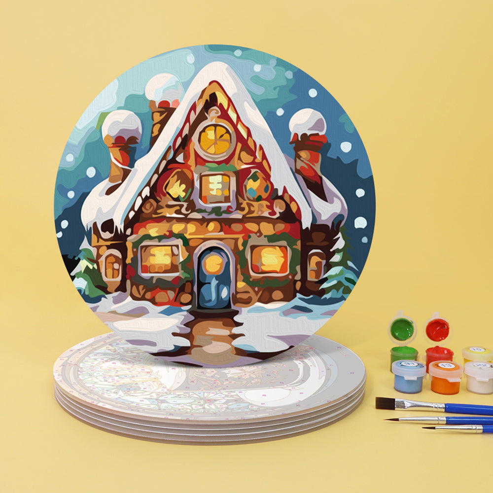 6Pcs Christmas Gingerbread Man Placemats Paint by Numbers