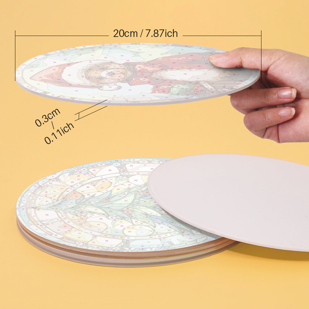 6Pcs Christmas Gingerbread Man Placemats Paint by Numbers