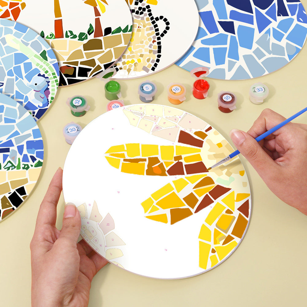 6Pcs Color Block Autumn Landscape Placemats Paint by Numbers