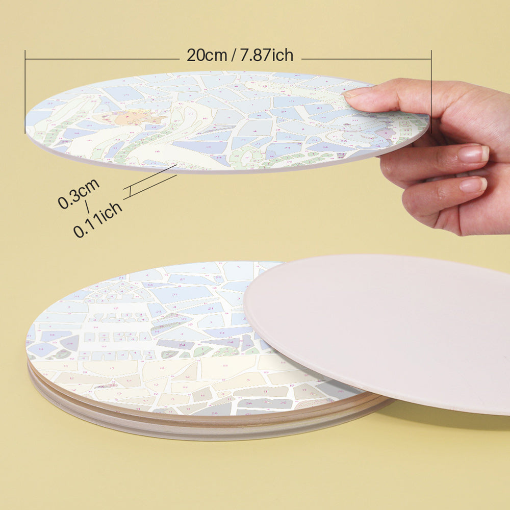 6Pcs Color Block Autumn Landscape Placemats Paint by Numbers