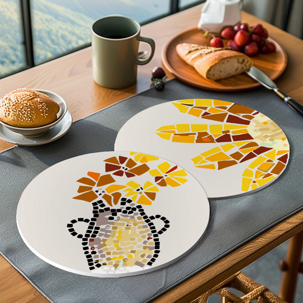 6Pcs Color Block Autumn Landscape Placemats Paint by Numbers