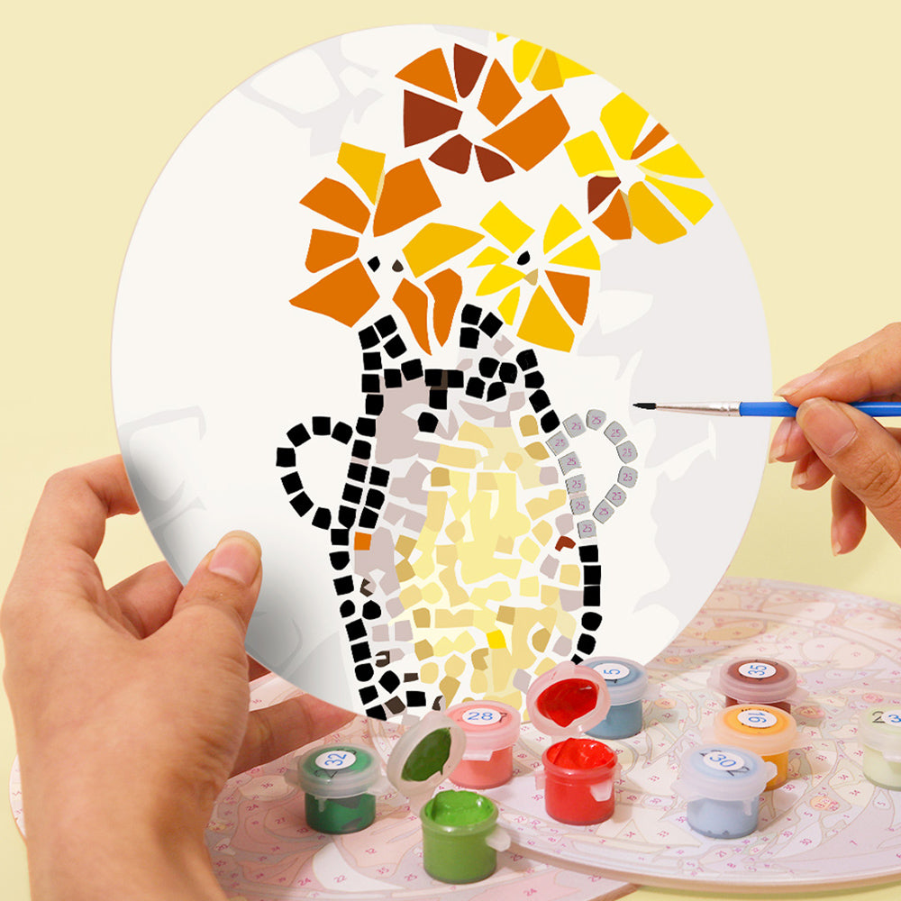 6Pcs Color Block Autumn Plants Placemats Paint by Numbers