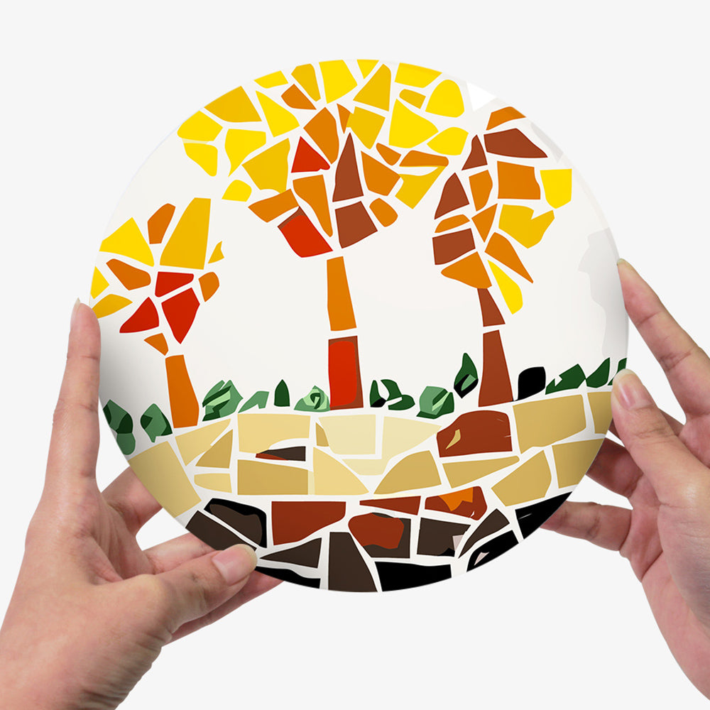 6Pcs Color Block Autumn Plants Placemats Paint by Numbers