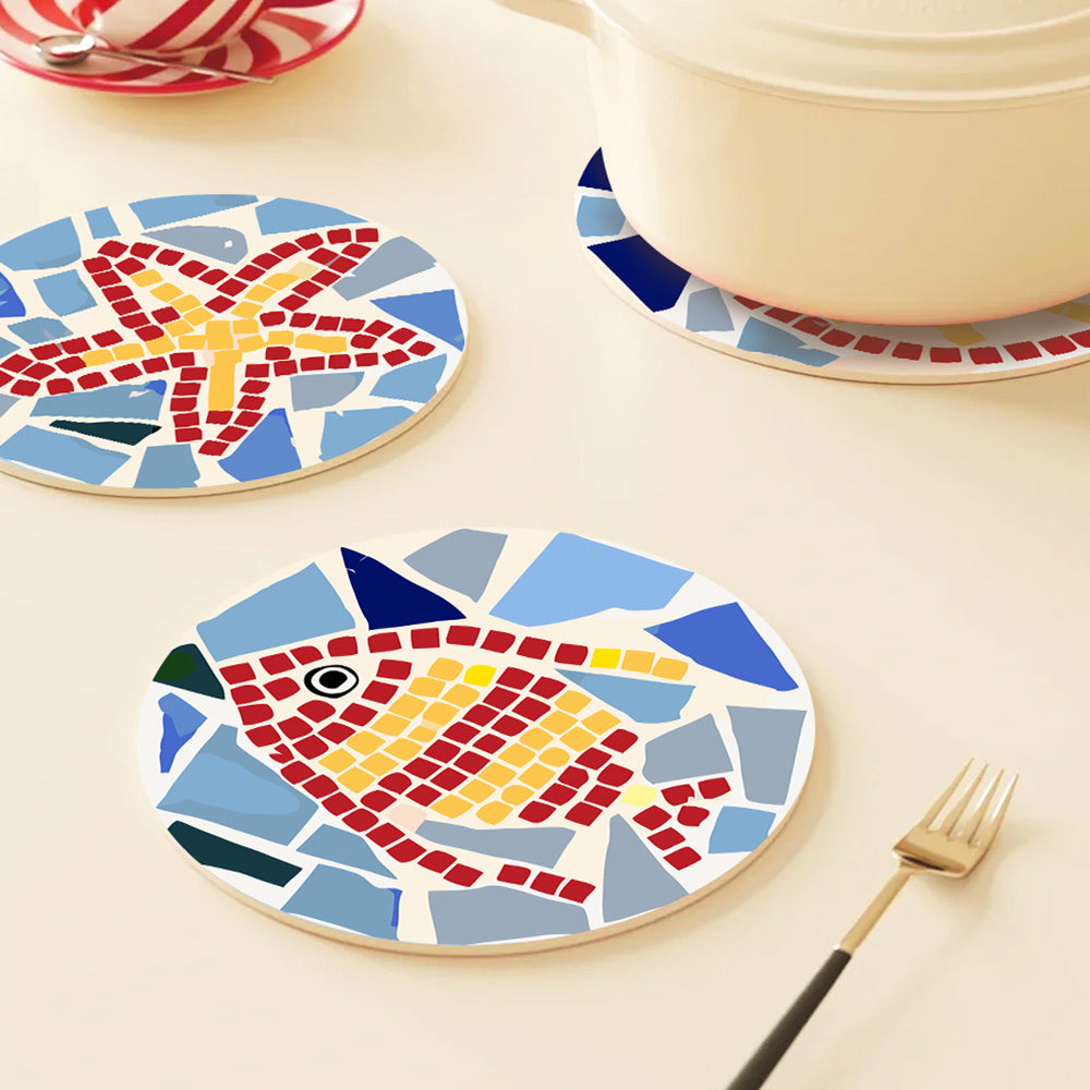 6Pcs Color Block Insect Placemats Paint by Numbers