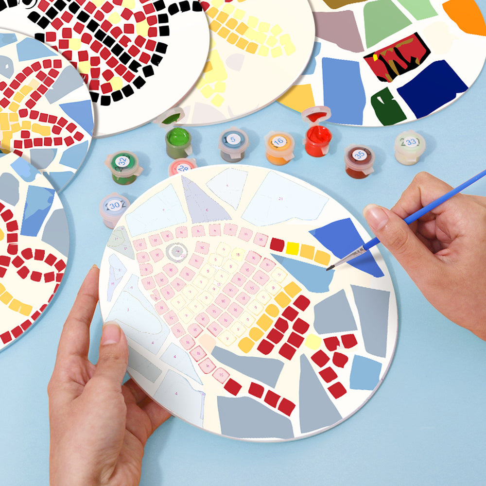 6Pcs Color Block Insect Placemats Paint by Numbers