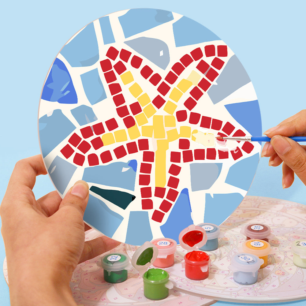 6Pcs Color Block Insect Placemats Paint by Numbers