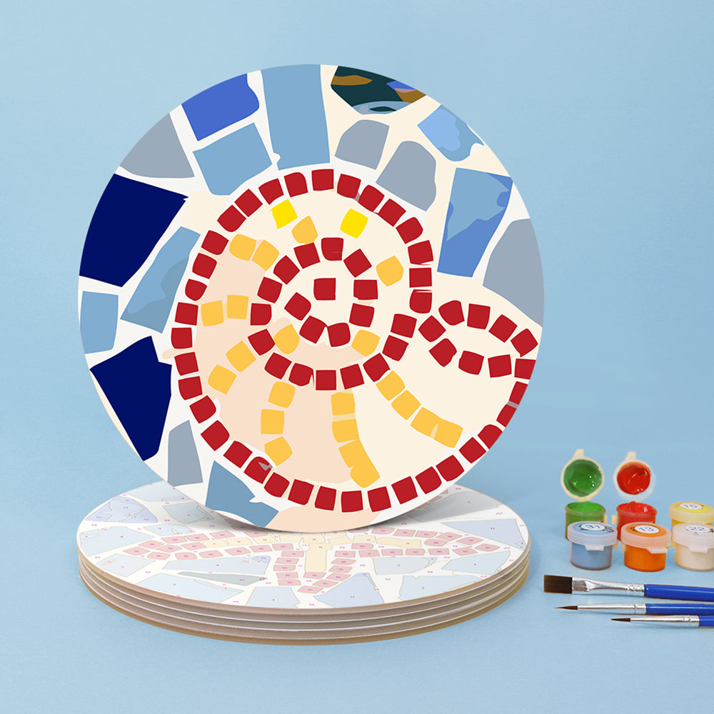 6Pcs Color Block Insect Placemats Paint by Numbers