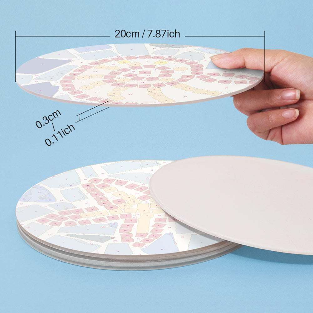 6Pcs Color Block Insect Placemats Paint by Numbers