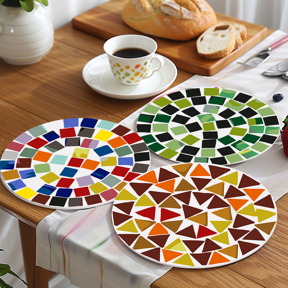 6Pcs Color Block Mandala Placemats Paint by Numbers