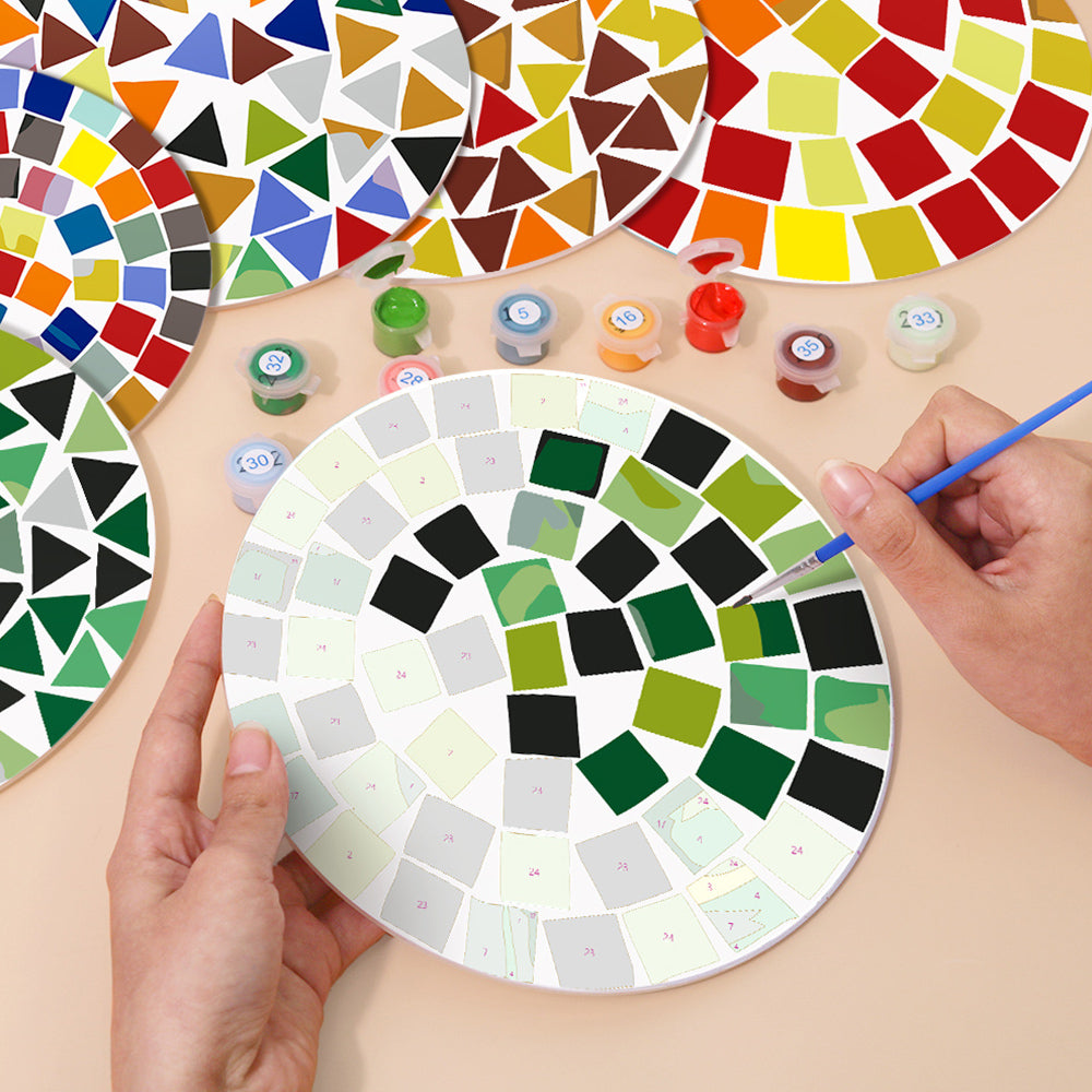 6Pcs Color Block Mandala Placemats Paint by Numbers