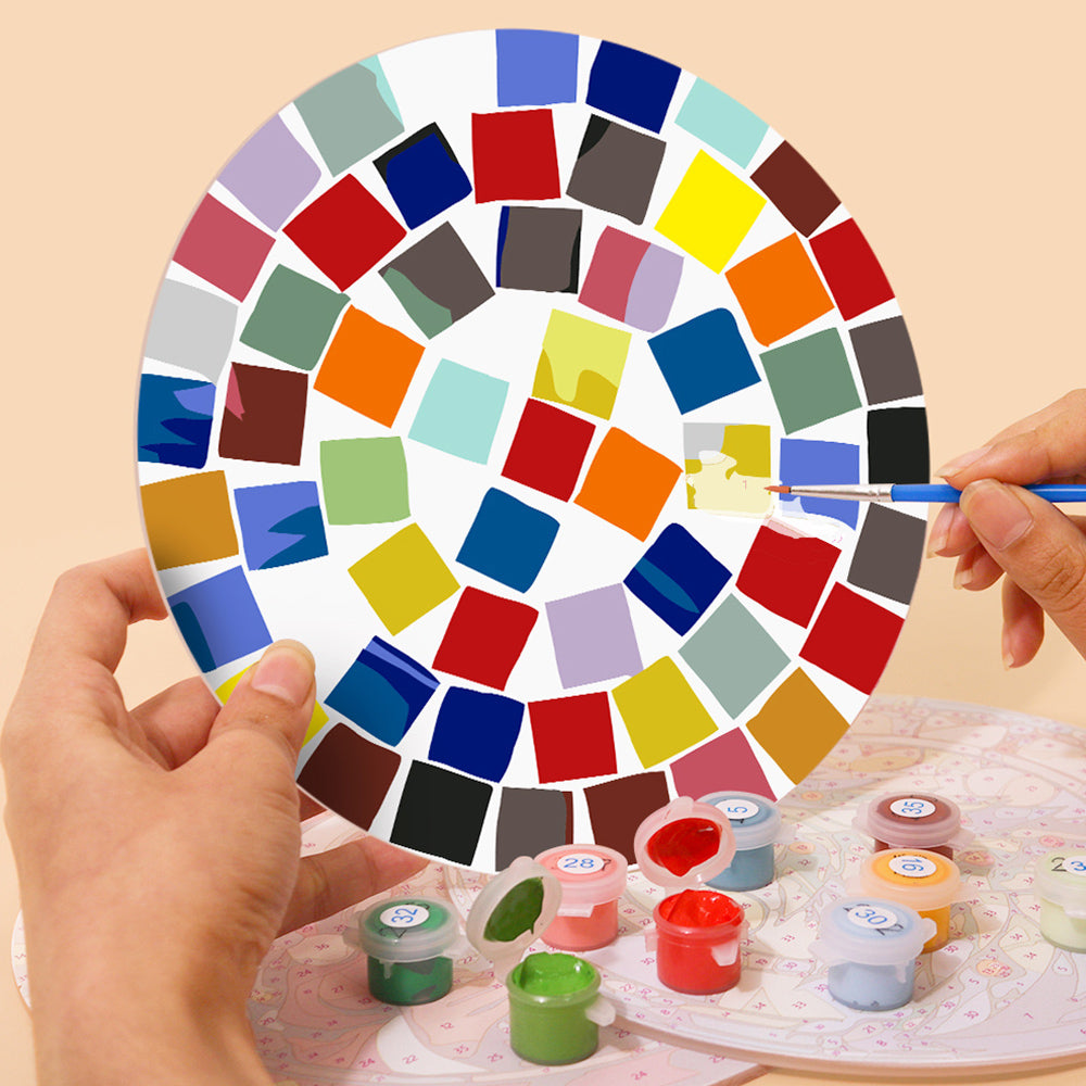 6Pcs Color Block Mandala Placemats Paint by Numbers