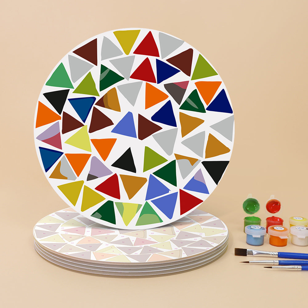 6Pcs Color Block Mandala Placemats Paint by Numbers
