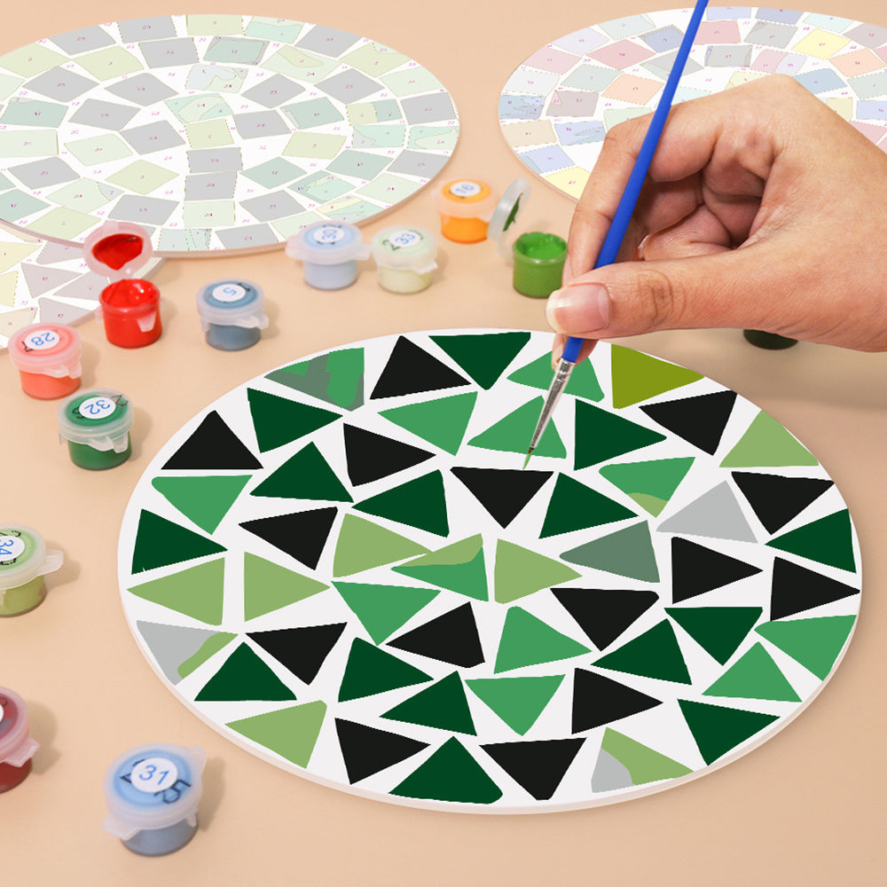6Pcs Color Block Mandala Placemats Paint by Numbers