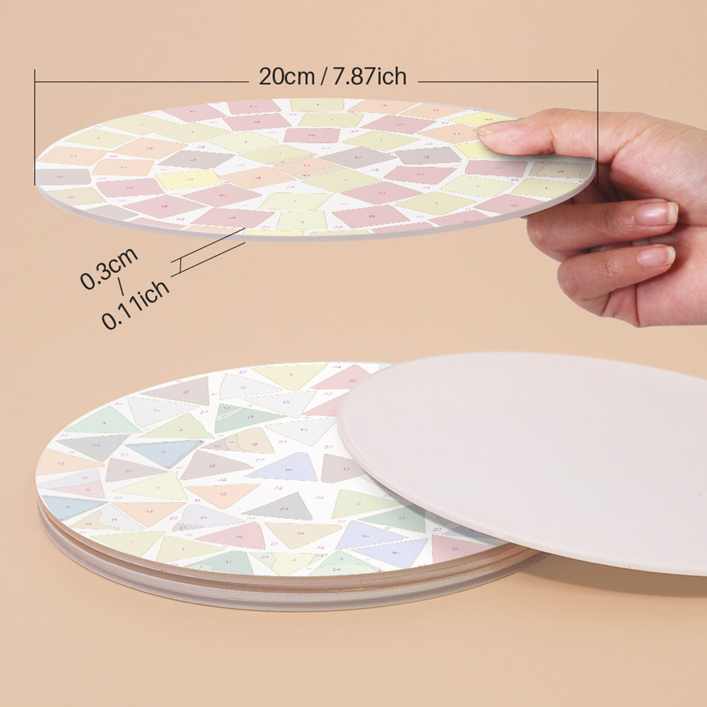 6Pcs Color Block Mandala Placemats Paint by Numbers