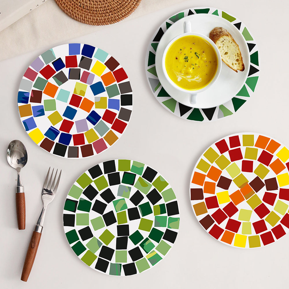 6Pcs Color Block Mandala Placemats Paint by Numbers