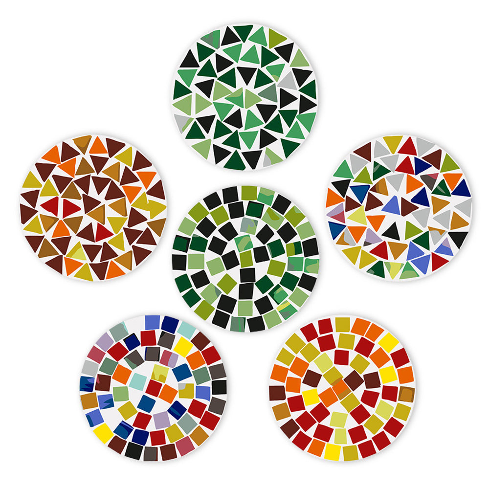 6Pcs Color Block Mandala Placemats Paint by Numbers