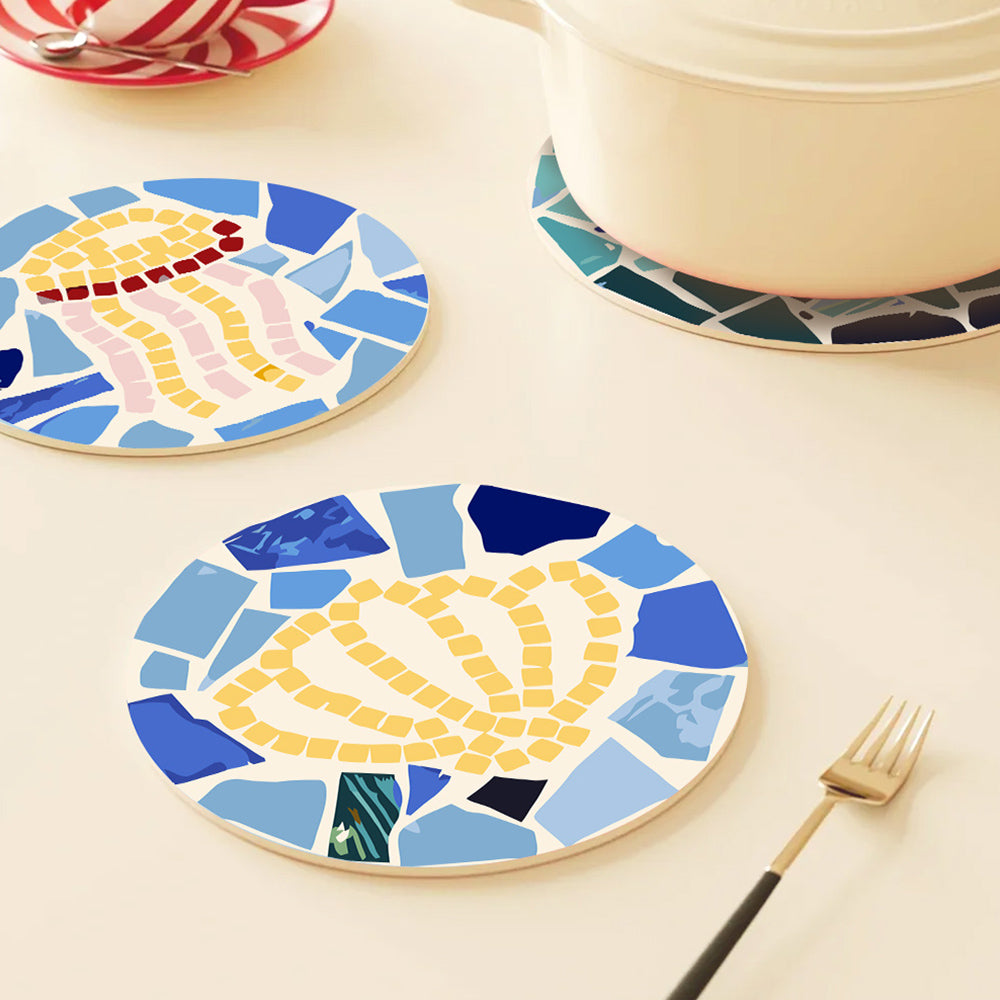 6Pcs Color Block Marine Animals Placemats Paint by Numbers