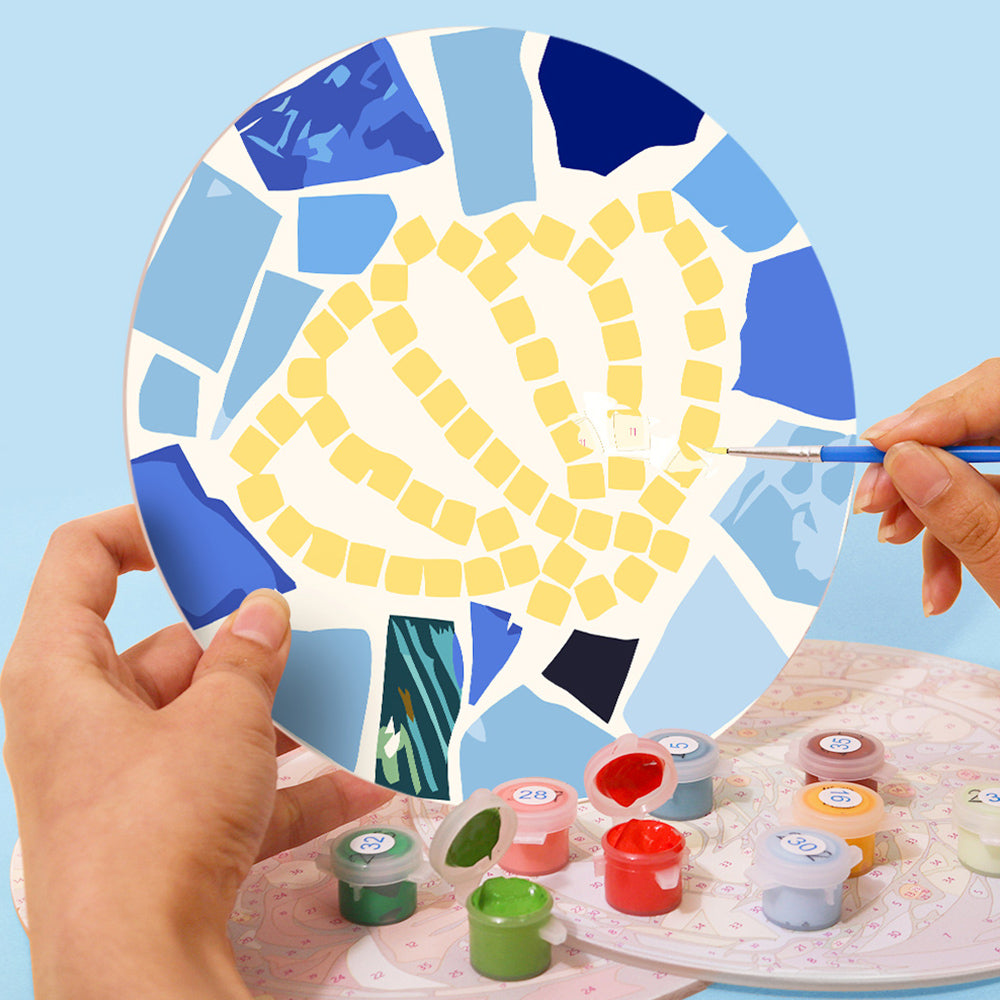 6Pcs Color Block Marine Animals Placemats Paint by Numbers
