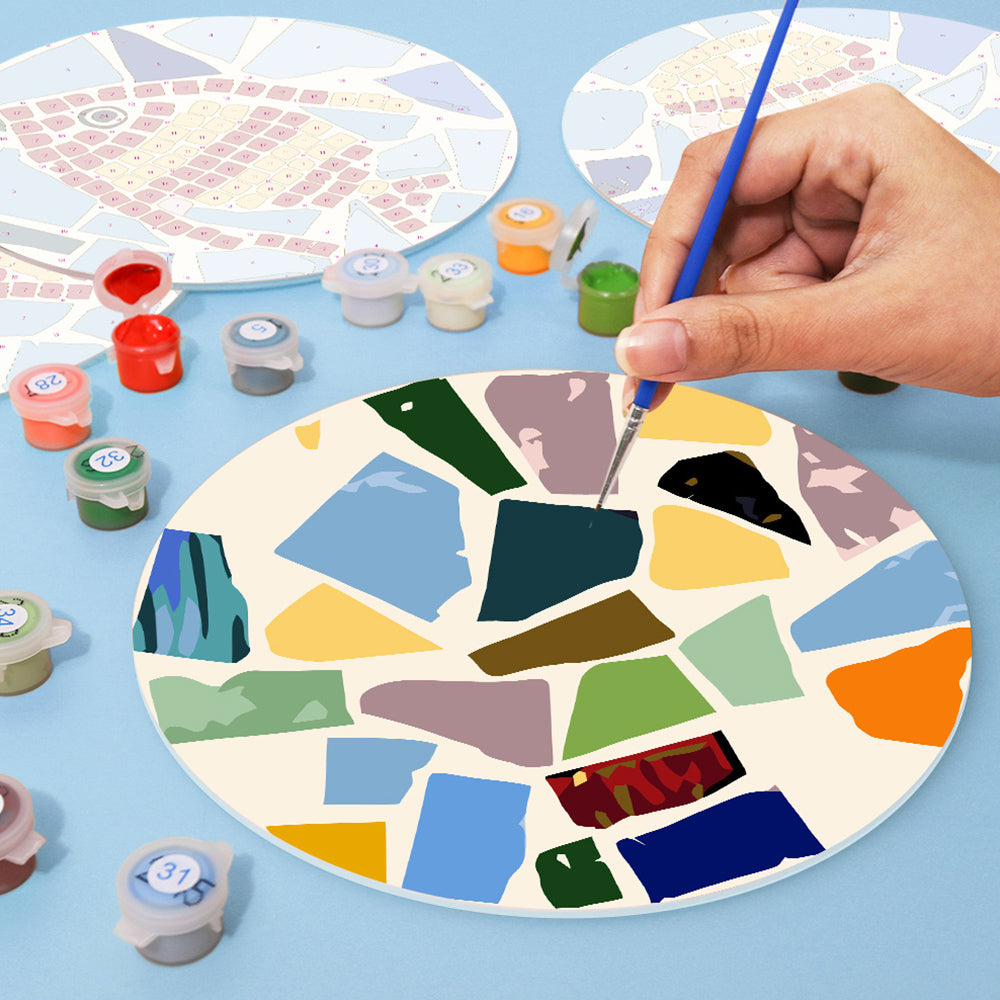 6Pcs Color Block Marine Animals Placemats Paint by Numbers