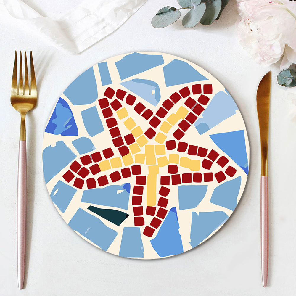6Pcs Color Block Marine Animals Placemats Paint by Numbers