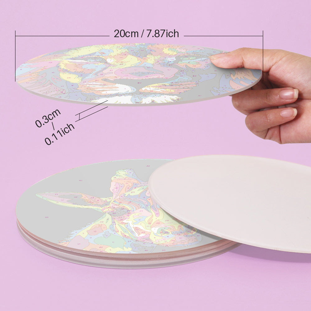 6Pcs Colorful Animals Placemats Paint by Numbers