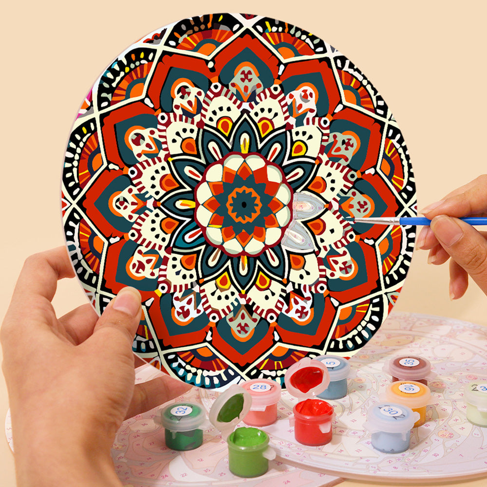 6Pcs Complex Mandala Placemats Paint by Numbers