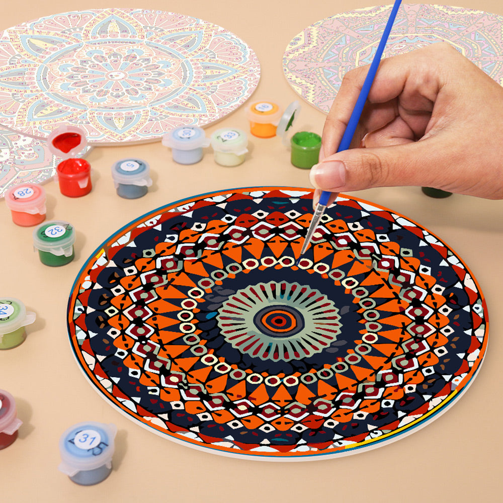 6Pcs Complex Mandala Placemats Paint by Numbers