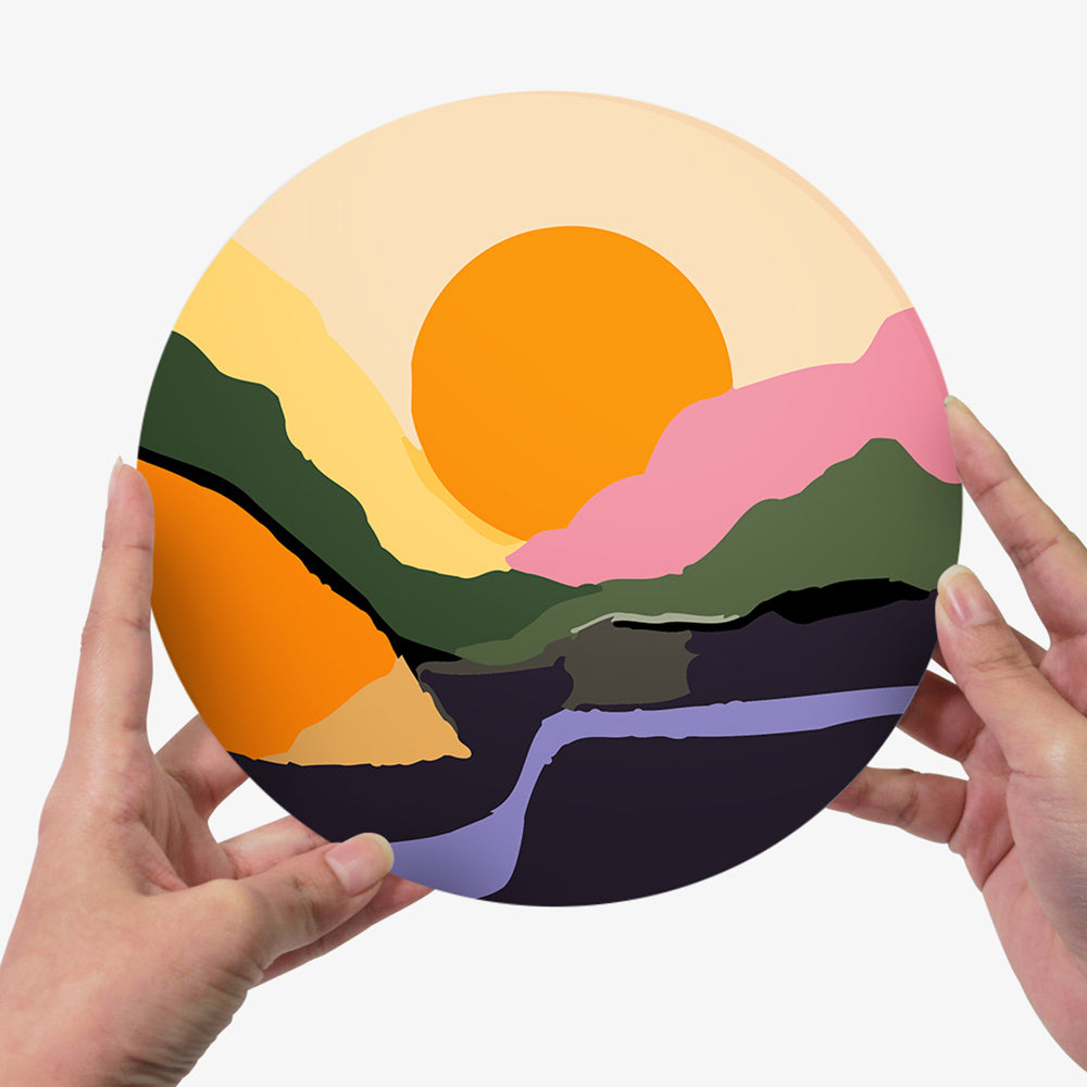 6Pcs Dusk Mountains Placemats Paint by Numbers