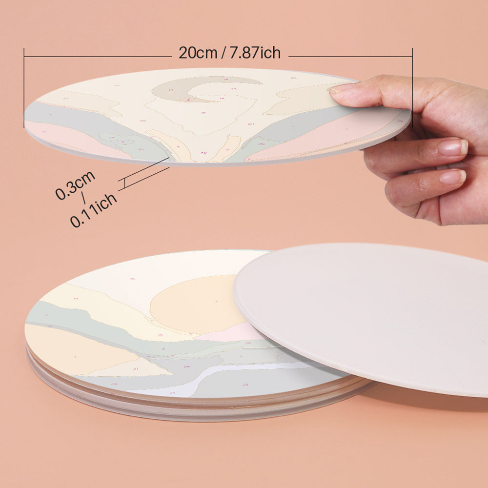 6Pcs Dusk Mountains Placemats Paint by Numbers