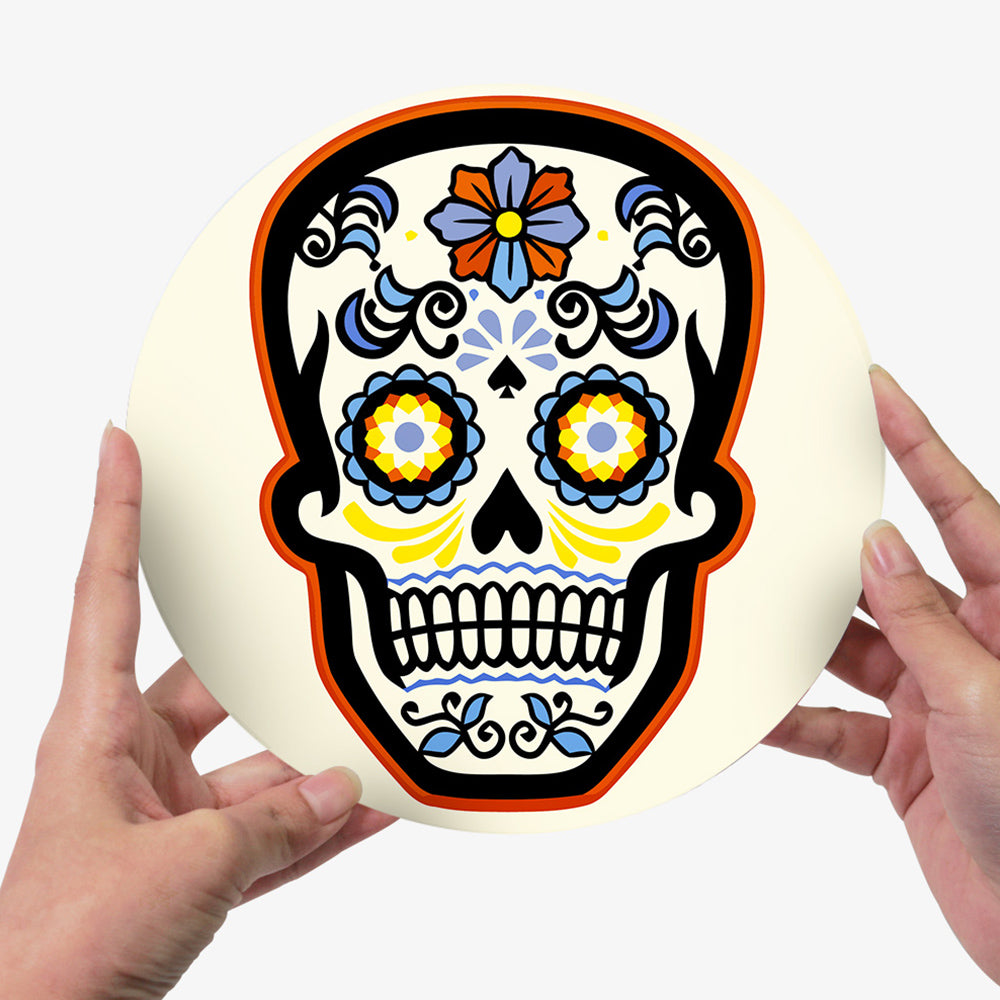 6Pcs Flower Skull Placemats Paint by Numbers